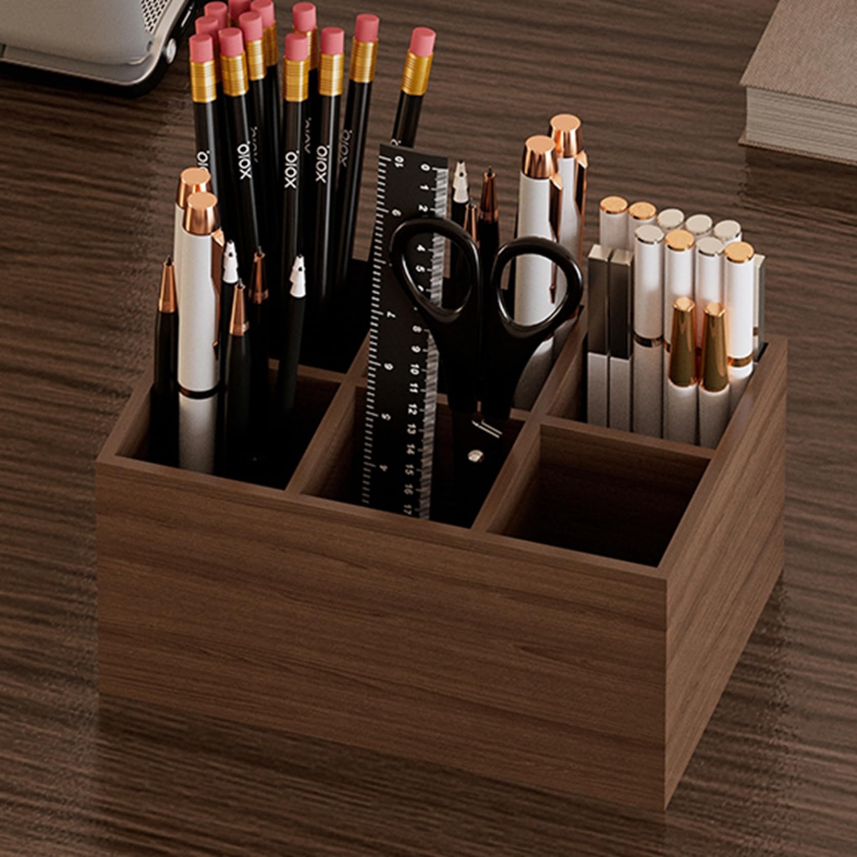 Amazon｜卓上収納ケース マスクケース 木製 リモコンラック